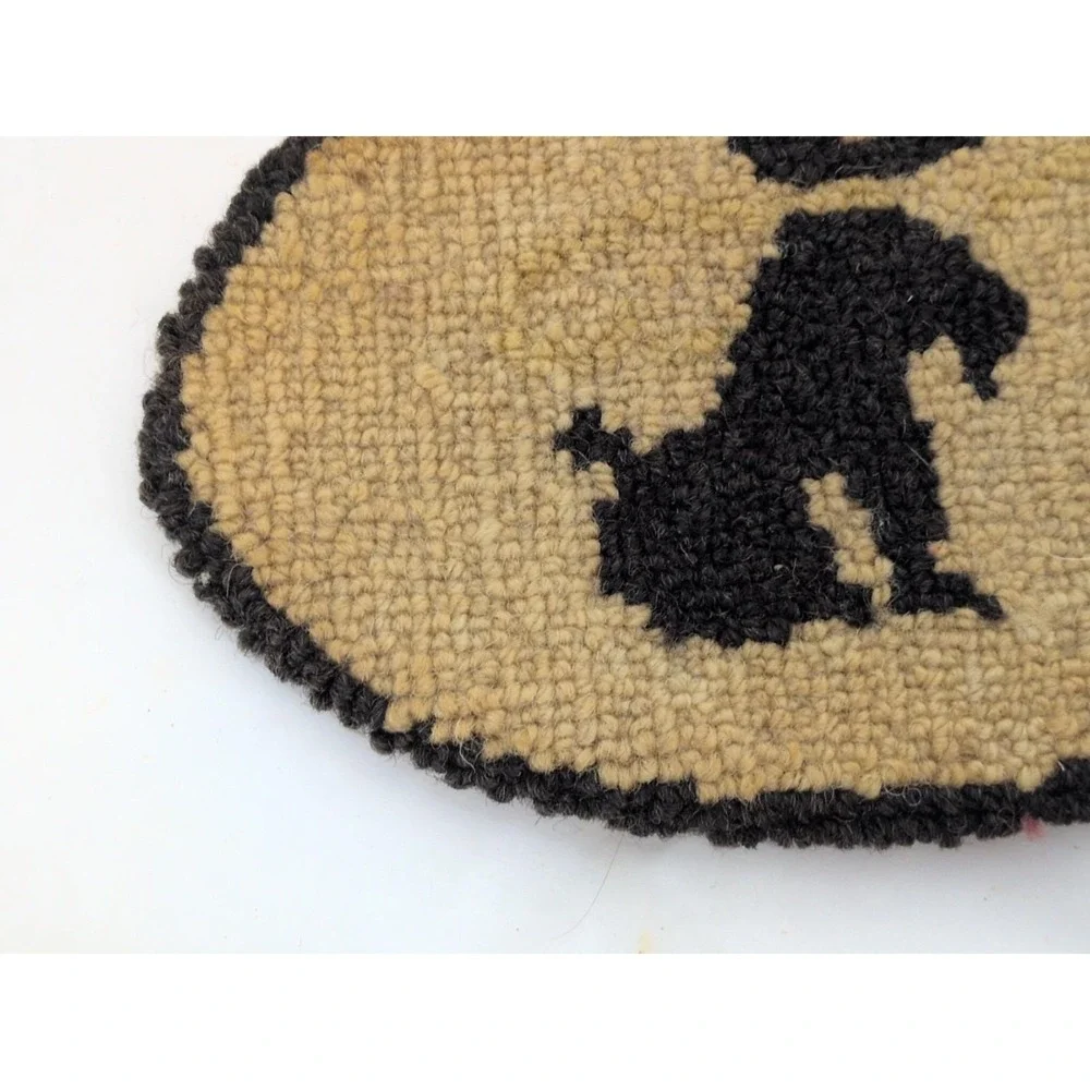 Antique American Hooked Rug Miniature 4
